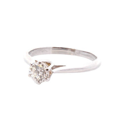 Bague Solitaire en or blanc et diamant - Castafiore
