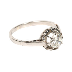 Bague Solitaire en or blanc et diamant - Castafiore