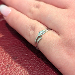 Bague Solitaire en or blanc et diamant - Castafiore