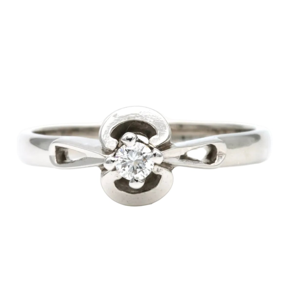 Bague Solitaire en or blanc et diamant - Castafiore