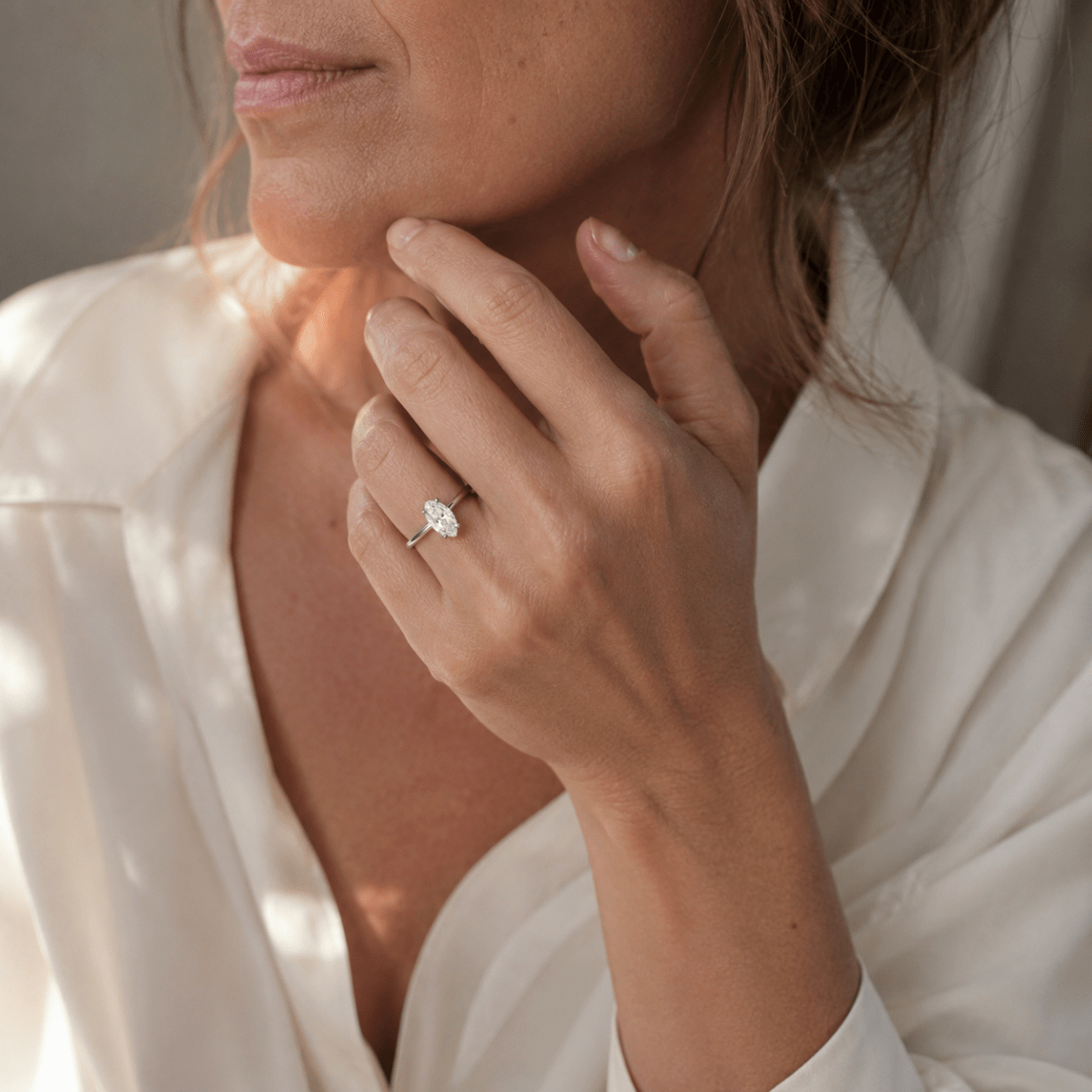 Bague Solitaire en or blanc et diamant - Castafiore