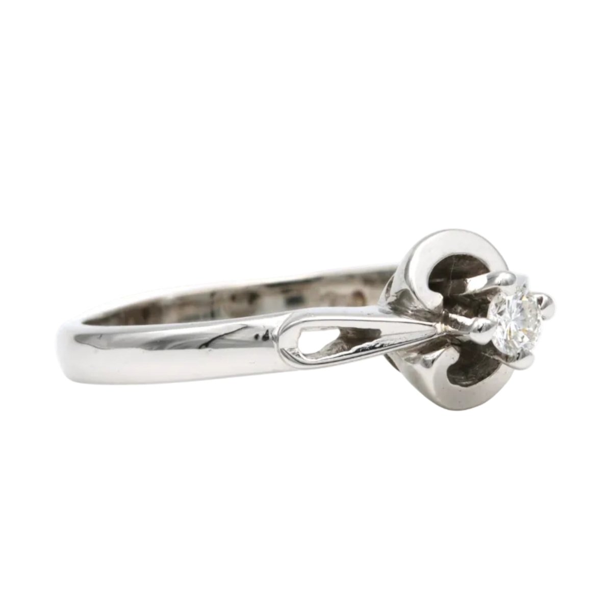 Bague Solitaire en or blanc et diamant - Castafiore