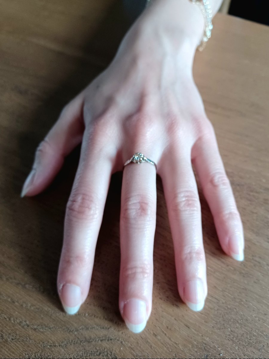 Bague Solitaire en or blanc et diamant - Castafiore