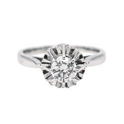 Bague Solitaire en or blanc et diamant - Castafiore