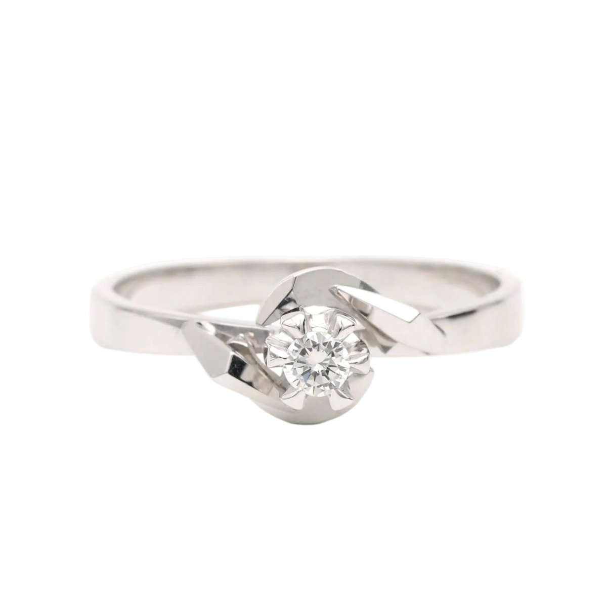 Bague Solitaire en or blanc et diamant - Castafiore