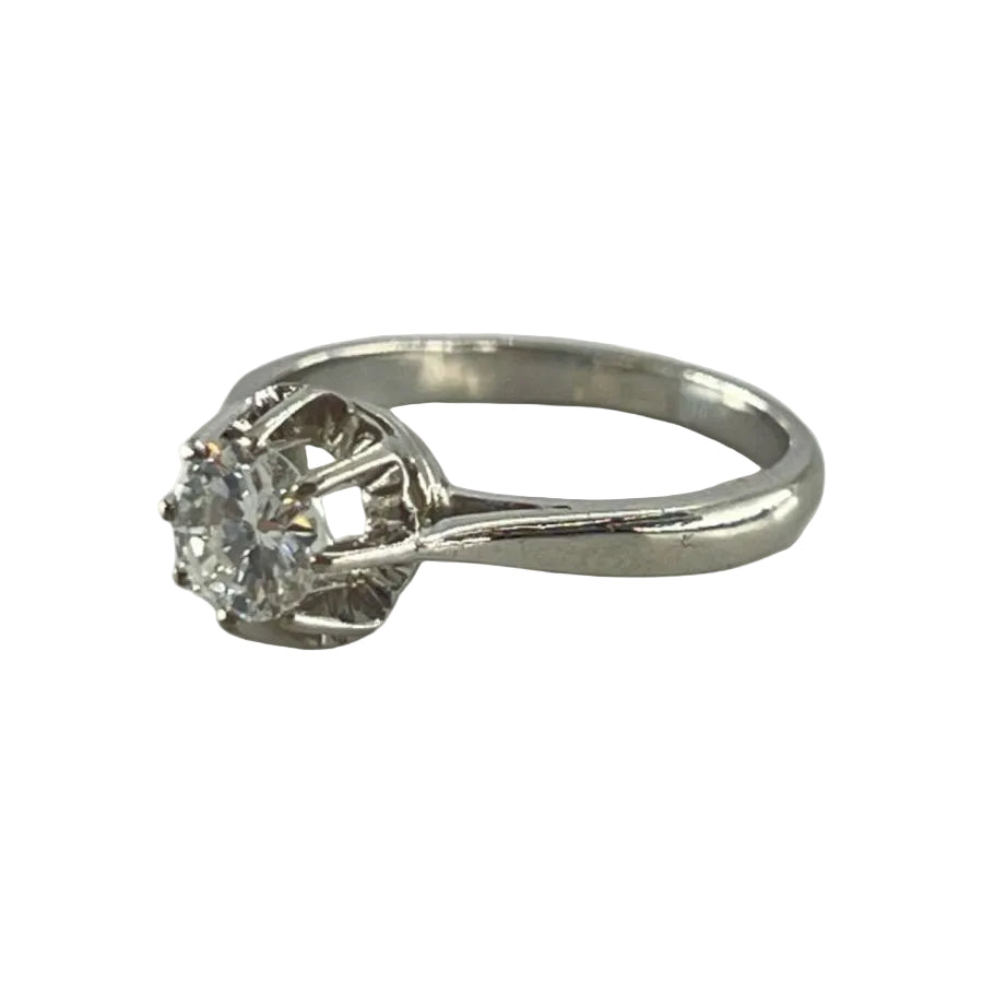 Bague Solitaire en or blanc et diamant - Castafiore
