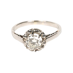 Bague Solitaire en or blanc et diamant - Castafiore