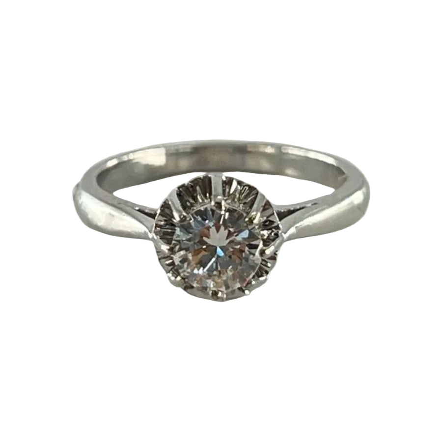 Bague Solitaire en or blanc et diamant - Castafiore