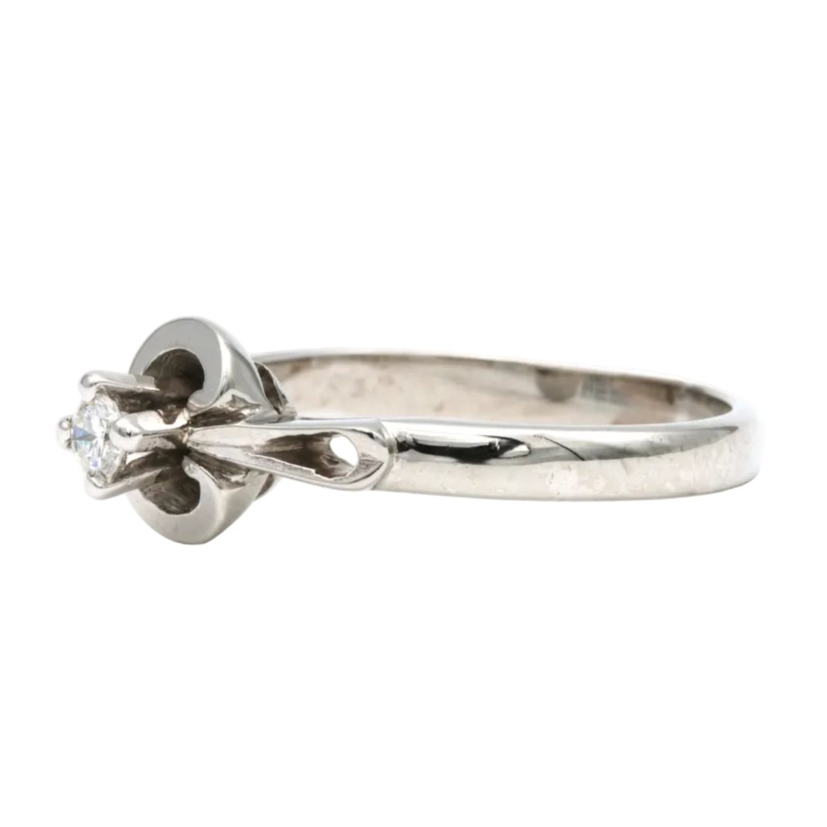 Bague Solitaire en or blanc et diamant - Castafiore