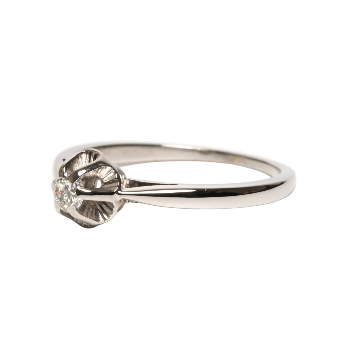 Bague Solitaire en or blanc et diamant - Castafiore