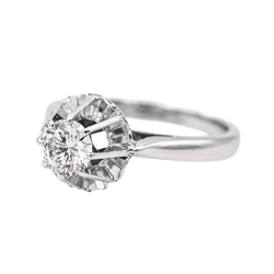 Bague Solitaire en or blanc et diamant - Castafiore