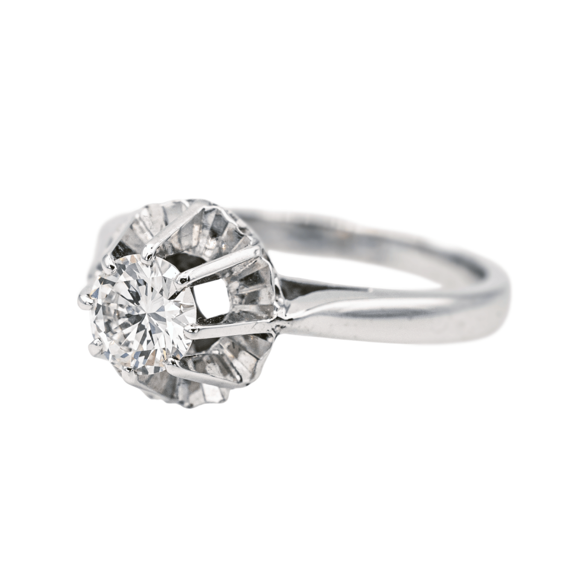 Bague Solitaire en or blanc et diamant - Castafiore