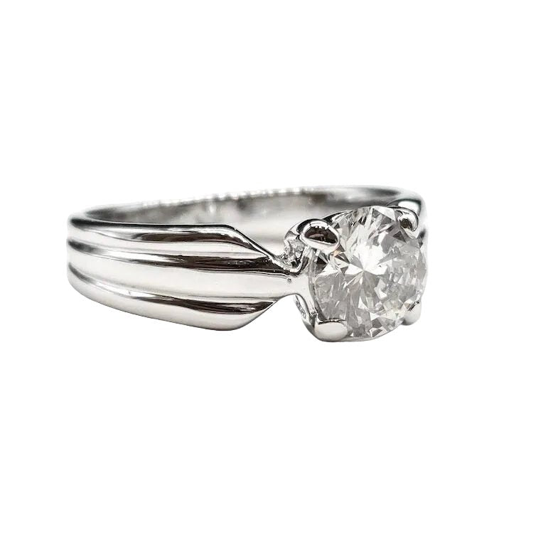 Bague Solitaire en or blanc et diamant - Castafiore
