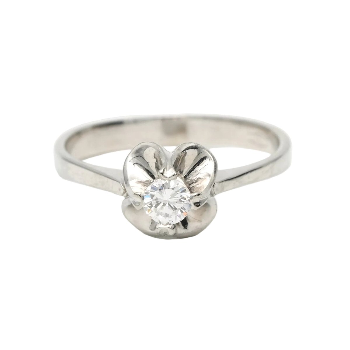 Bague Solitaire en or blanc et diamant - Castafiore