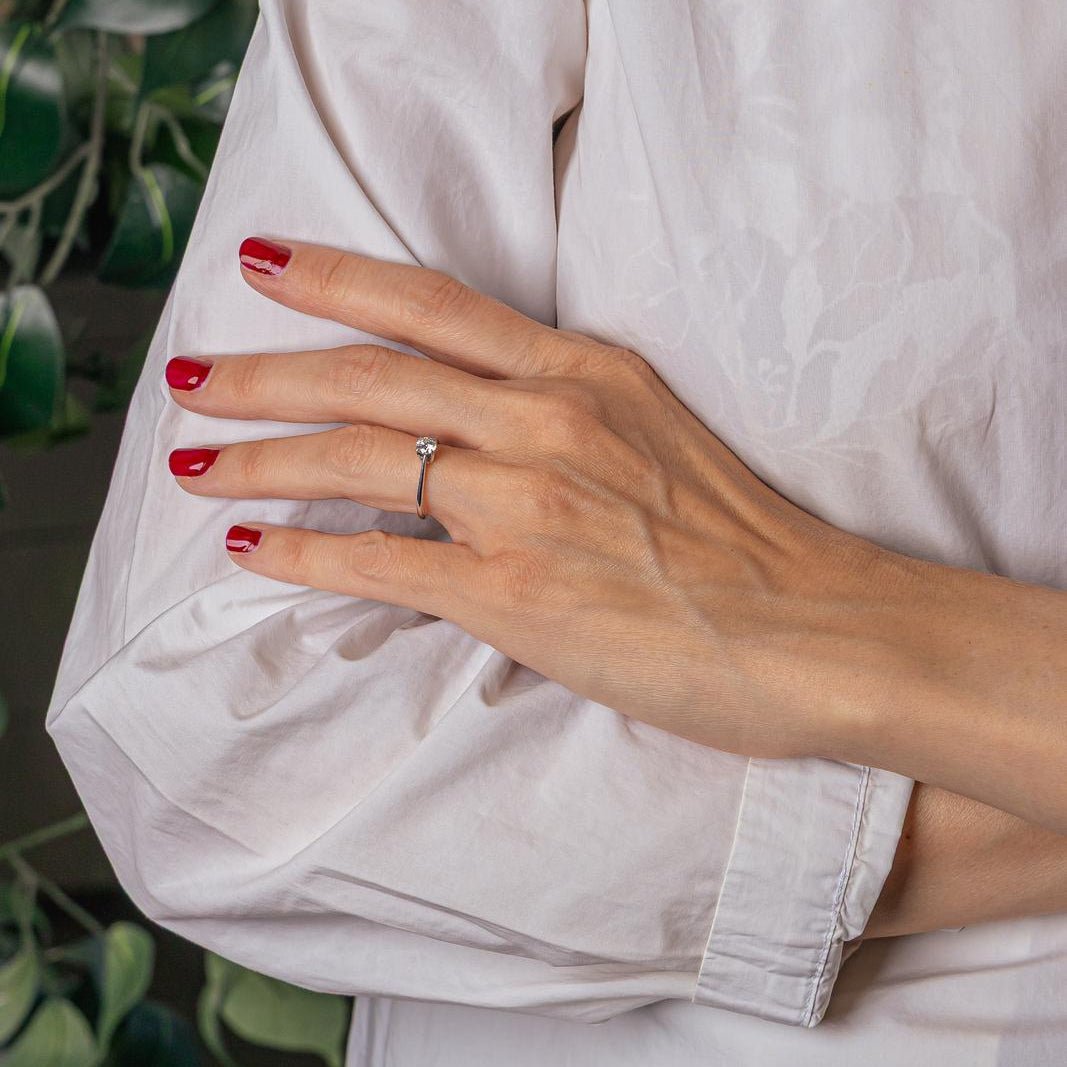 Bague Solitaire en or blanc et diamant - Castafiore
