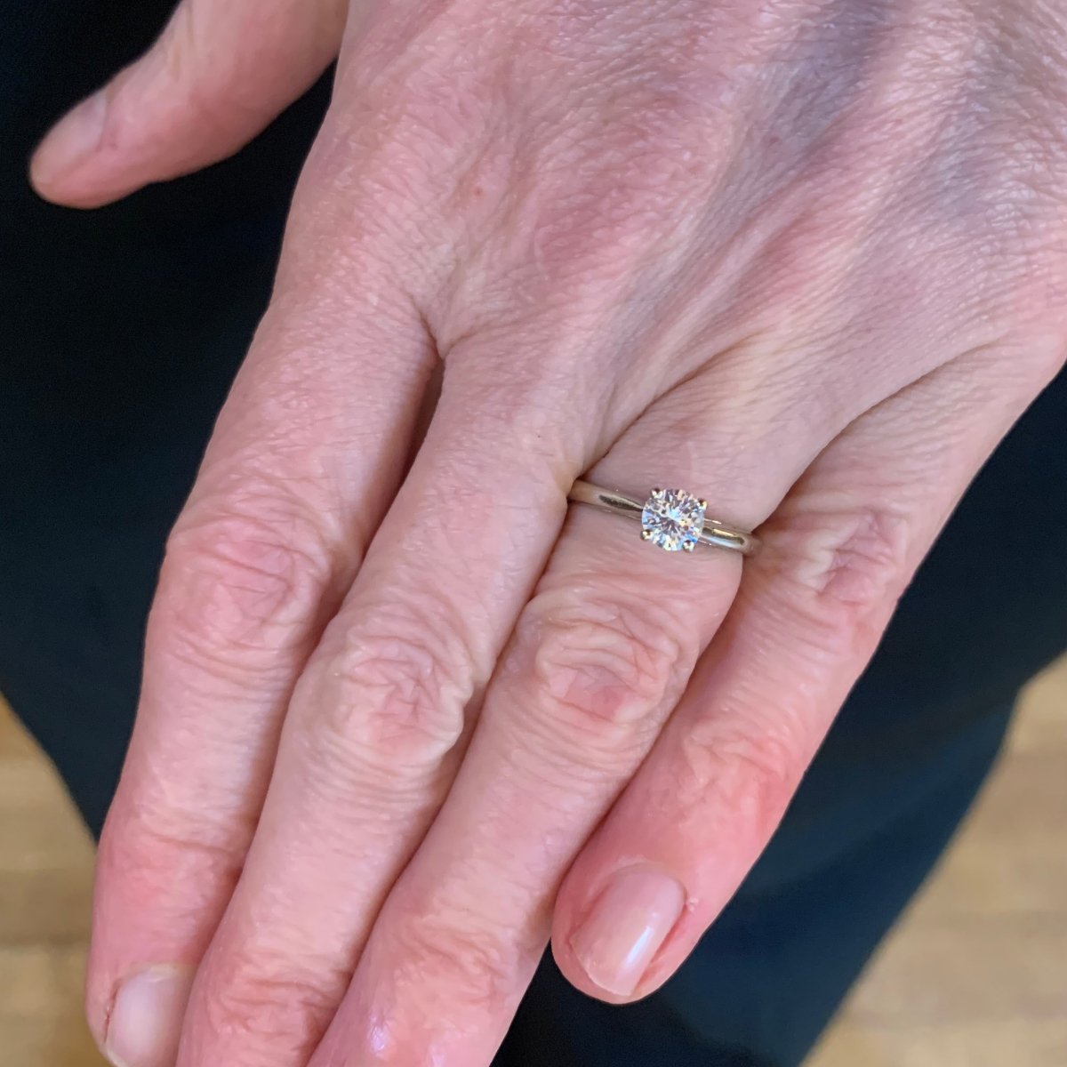 Bague Solitaire en or blanc et diamant