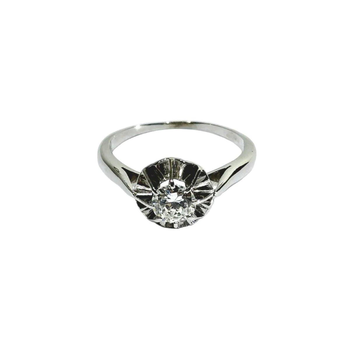 Bague Solitaire en or blanc et diamant - Castafiore
