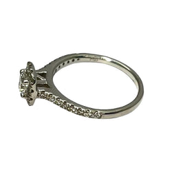 Bague Solitaire en or blanc et diamant coussin - Castafiore