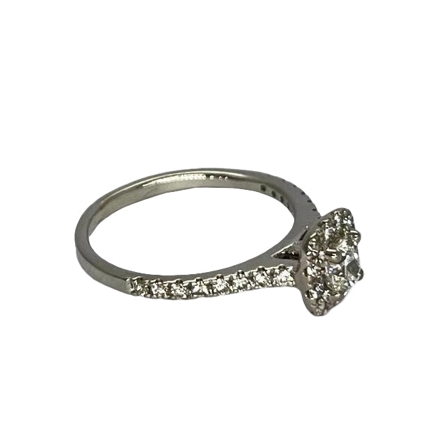 Bague Solitaire en or blanc et diamant coussin - Castafiore