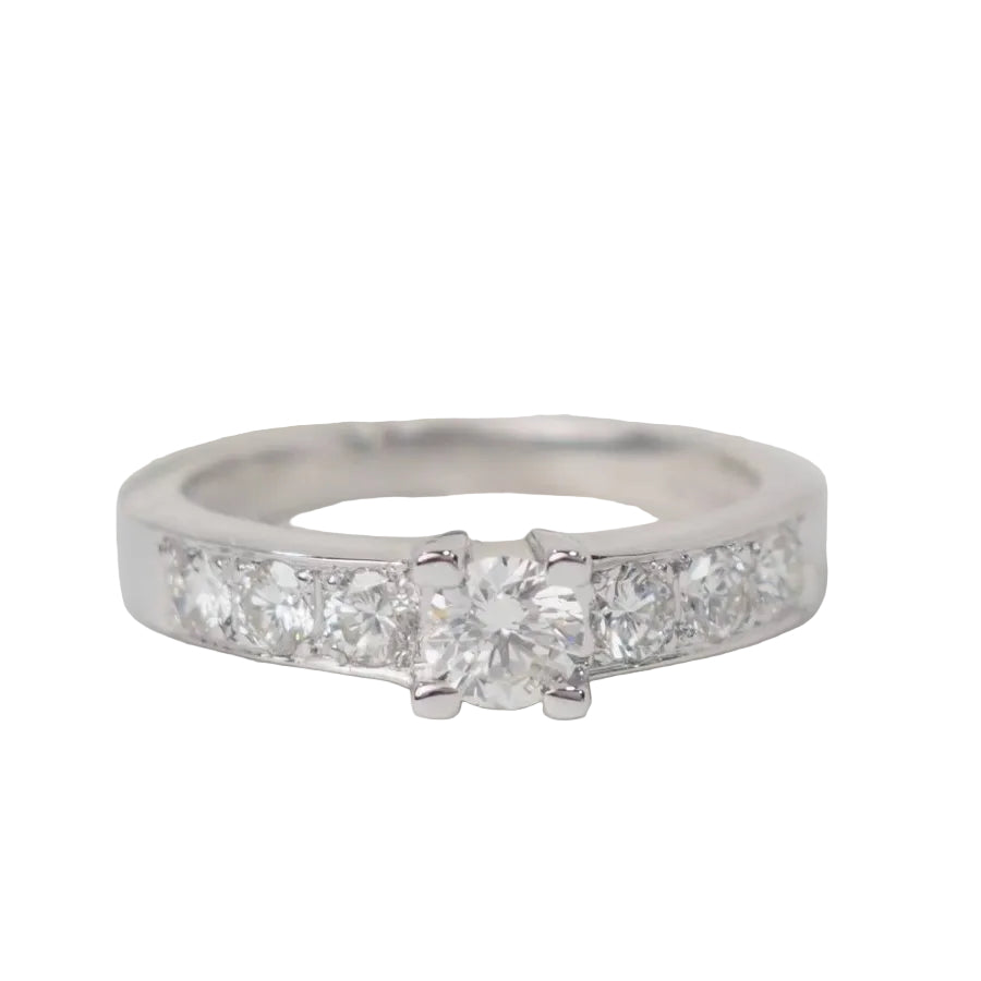 Bague solitaire en or blanc et diamant de 0,28 ct - Castafiore