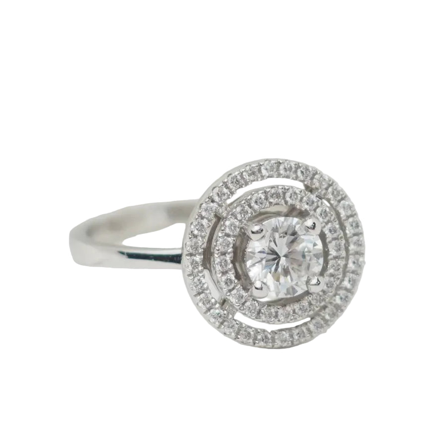 Bague solitaire en or blanc et diamant de 0,46 ct - Castafiore