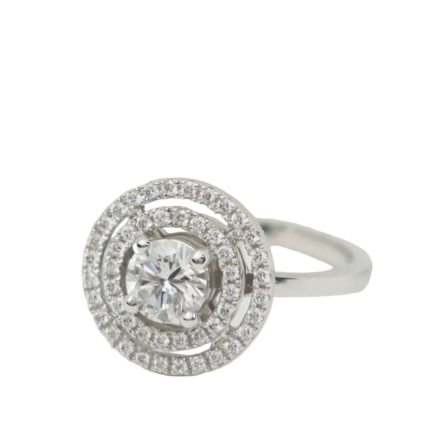 Bague solitaire en or blanc et diamant de 0,46 ct - Castafiore