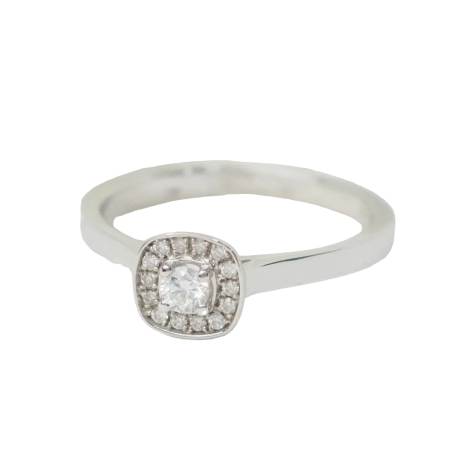 Bague solitaire en or blanc et diamants 0.15ct - Castafiore