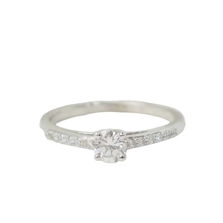 Bague solitaire en or blanc et diamants 0.30 ct - Castafiore