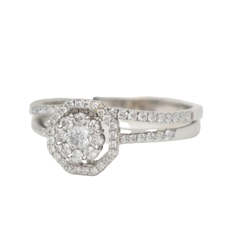 Bague solitaire en or blanc et diamants 0.66ct - Castafiore