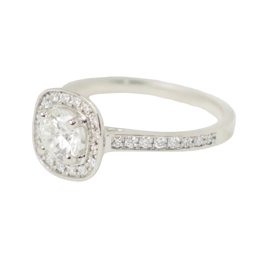Bague solitaire en or blanc et diamants 0.68ct - Castafiore