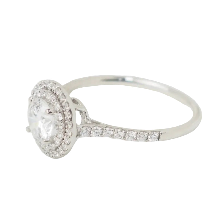 Bague solitaire en or blanc et diamants 0.72ct - Castafiore