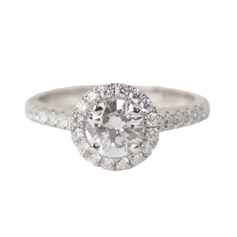Bague solitaire en or blanc et diamants 0.82ct - Castafiore