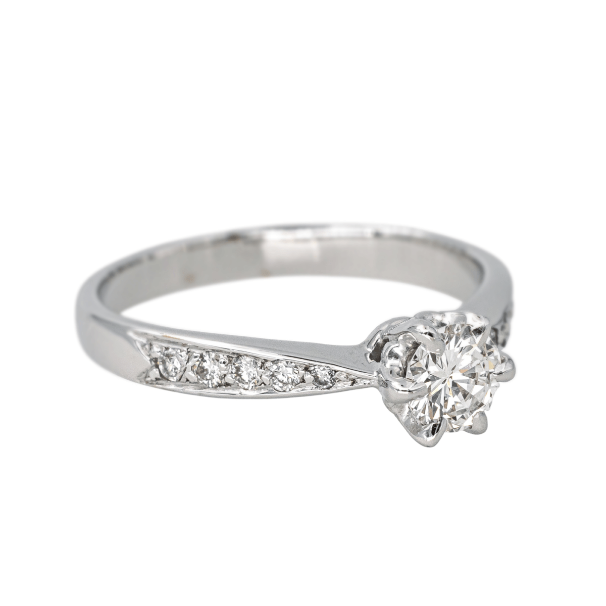 Bague Solitaire en or blanc et diamants - Castafiore