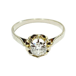Bague Solitaire en or blanc et diamants - Castafiore