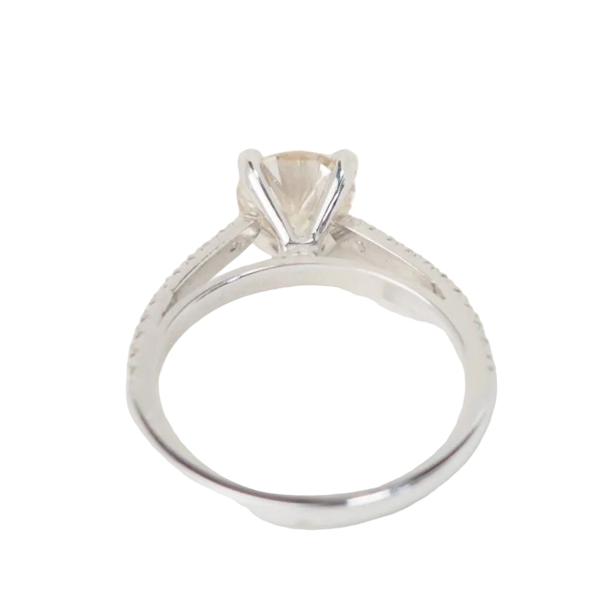 Bague solitaire en or blanc et diamants 1.20ct - Castafiore