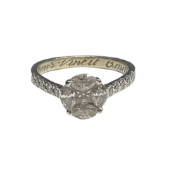 Bague Solitaire en or blanc et diamants - Castafiore