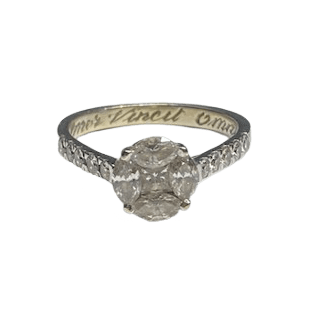 Bague Solitaire en or blanc et diamants - Castafiore