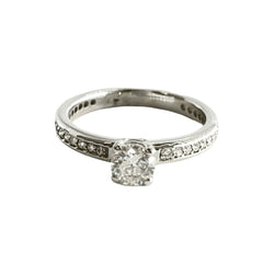 Bague Solitaire en or blanc et diamants - Castafiore