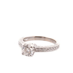 Bague Solitaire en or blanc et diamants - Castafiore
