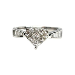 Bague Solitaire en or blanc et diamants - Castafiore