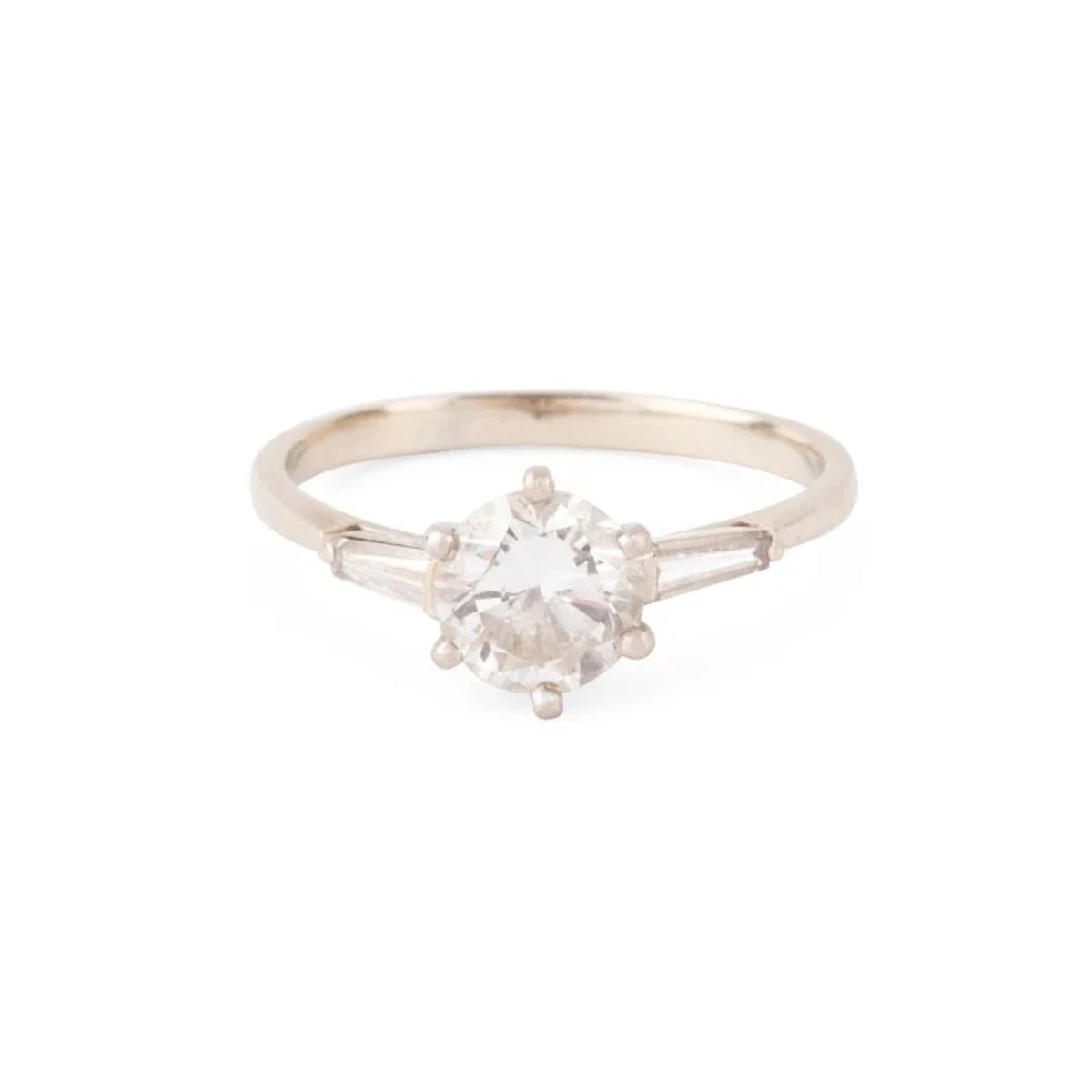 Bague Solitaire en or blanc et diamants - Castafiore