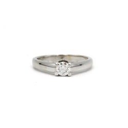 Bague Solitaire en or blanc et diamants - Castafiore