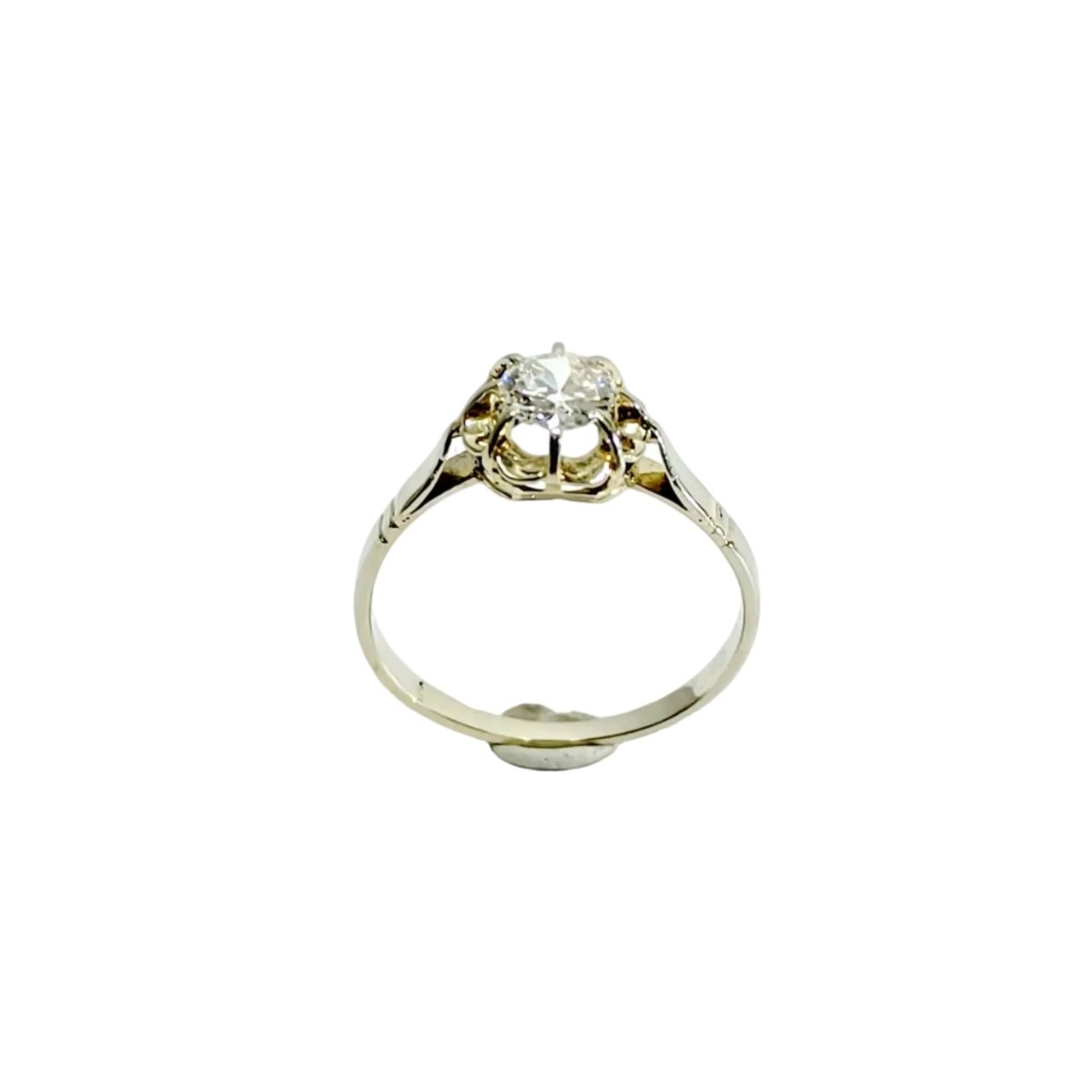 Bague Solitaire en or blanc et diamants - Castafiore