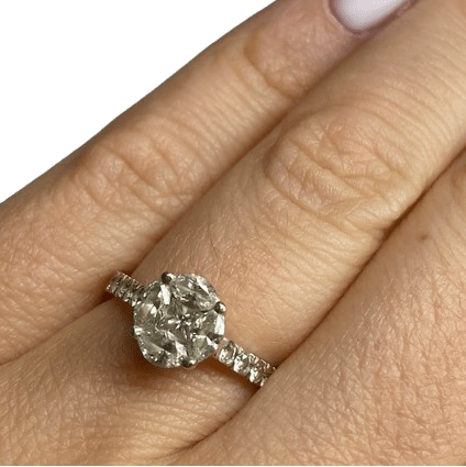 Bague Solitaire en or blanc et diamants - Castafiore