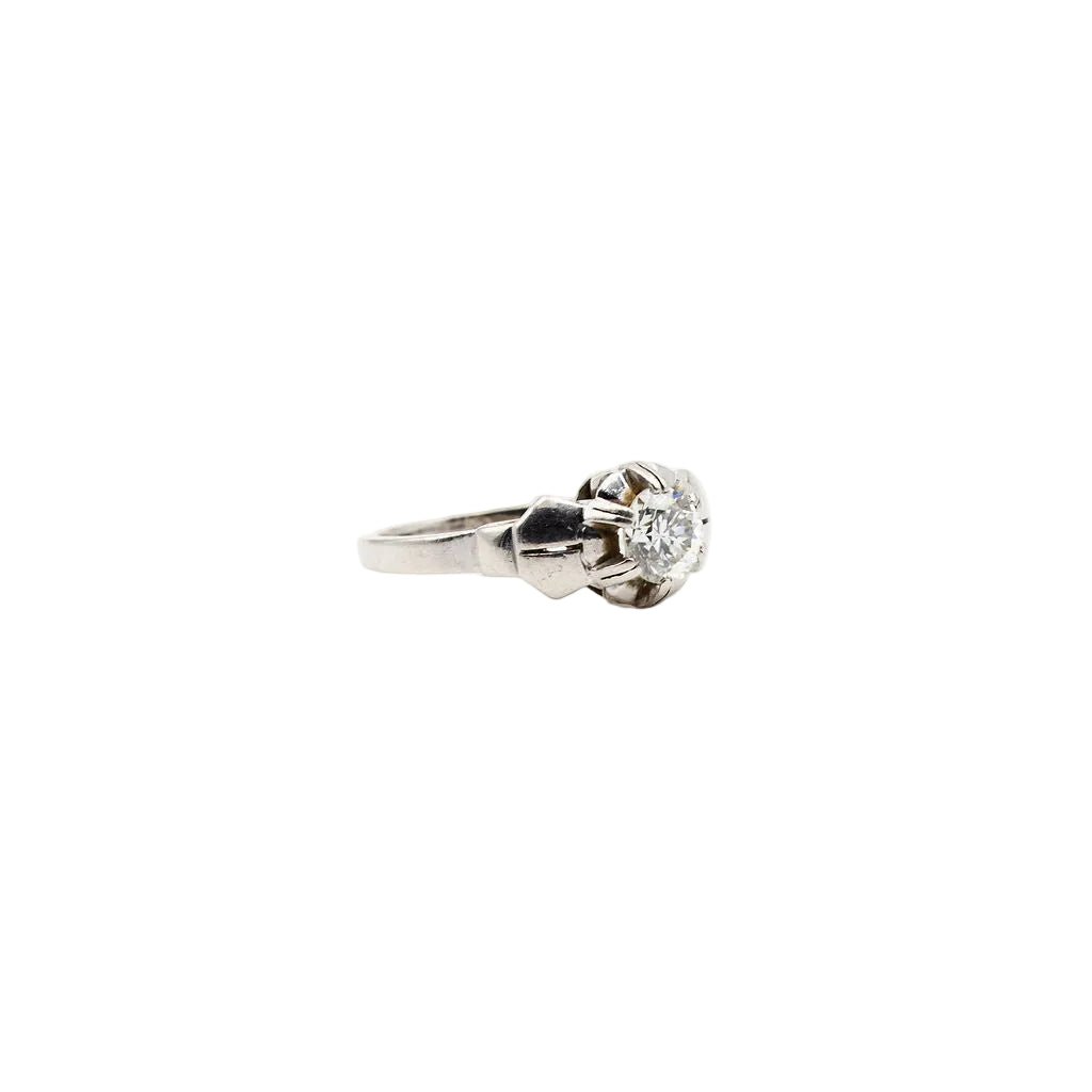 Bague Solitaire en or blanc et diamants - Castafiore