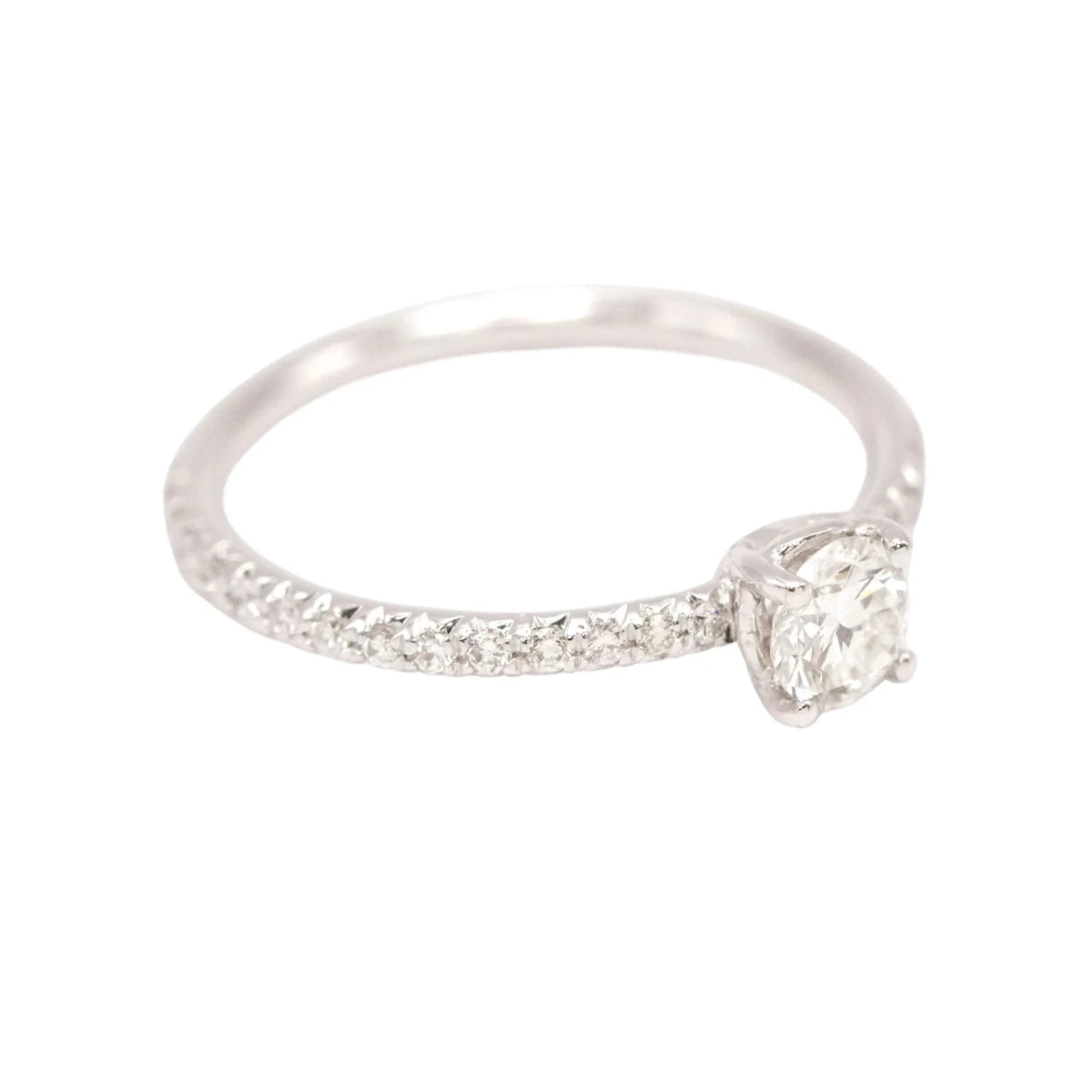 Bague Solitaire en or blanc et diamants - Castafiore