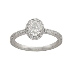 Bague Solitaire en or blanc et diamants - Castafiore