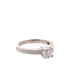 Bague Solitaire en or blanc et diamants - Castafiore