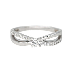 Bague Solitaire en or blanc et diamants - Castafiore