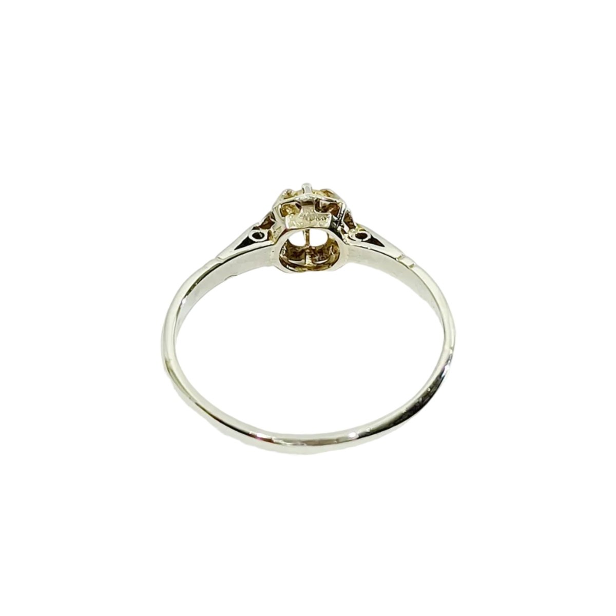 Bague Solitaire en or blanc et diamants - Castafiore